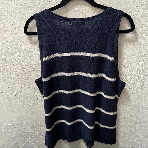 NWT Charter club stripe vest color blue with white stripe size Xl New - Picture 3 of 8
